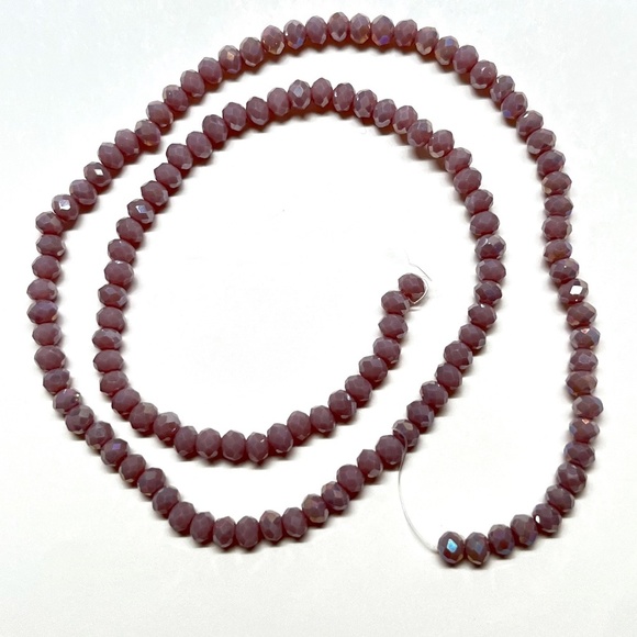 As Low As $2 Pale Mauve AB Faceted Glass Rondelles 3.5mm x 2.5mm (125) - Picture 1 of 2